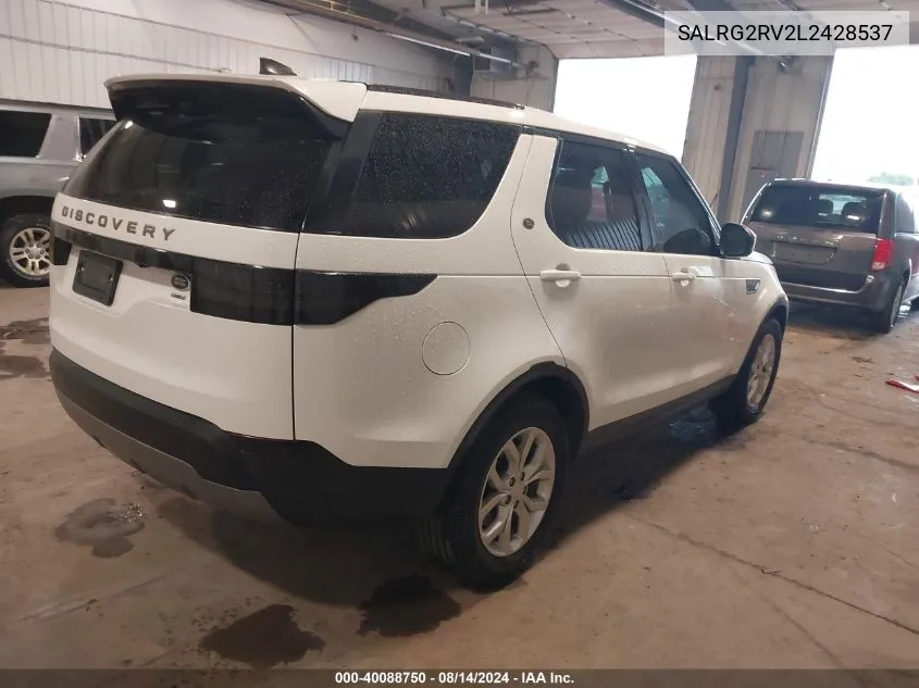 2020 Land Rover Discovery Se VIN: SALRG2RV2L2428537 Lot: 40088750