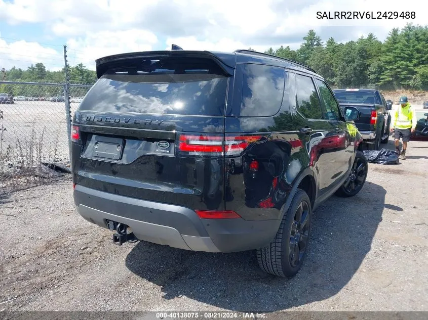 2020 Land Rover Discovery Hse VIN: SALRR2RV6L2429488 Lot: 40138075