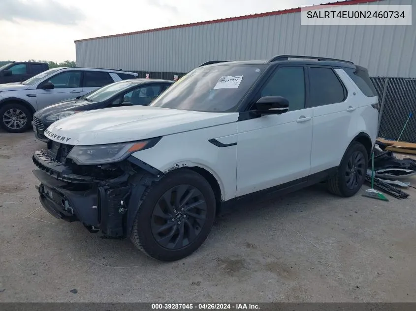 2022 Land Rover Discovery P360 S R-Dynamic VIN: SALRT4EU0N2460734 Lot: 39287045