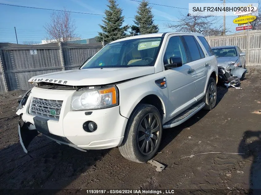 2008 Land Rover Lr2 VIN: SALFR24N48H090812 Lot: 11939197