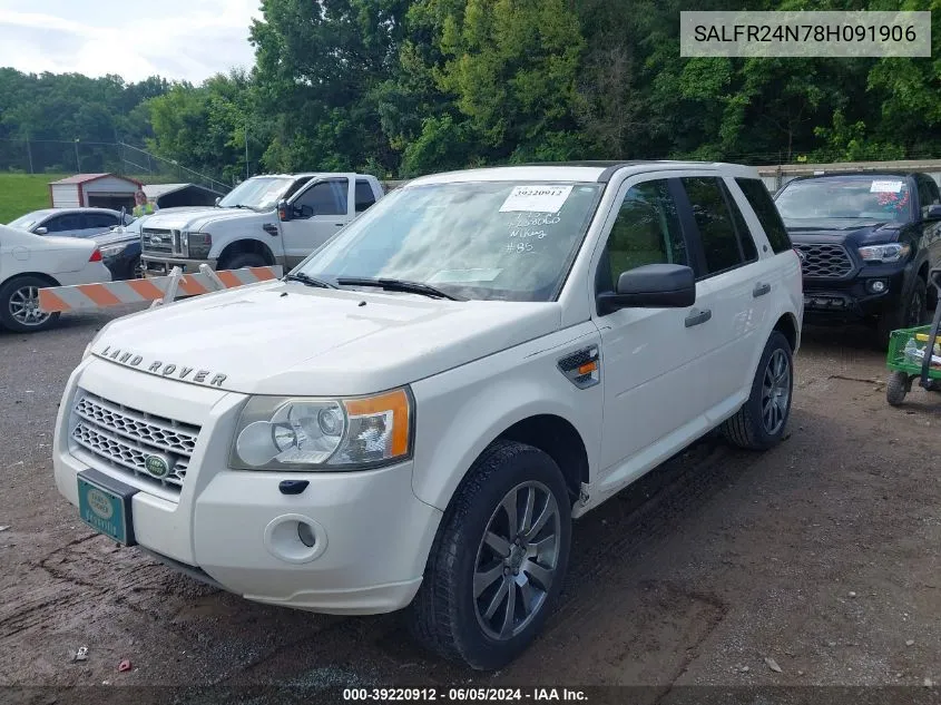 2008 Land Rover Lr2 Hse VIN: SALFR24N78H091906 Lot: 39220912