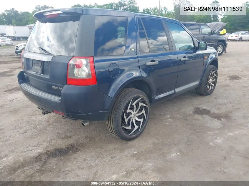 SALFR24N98H111539 2008 Land Rover Lr2 Hse