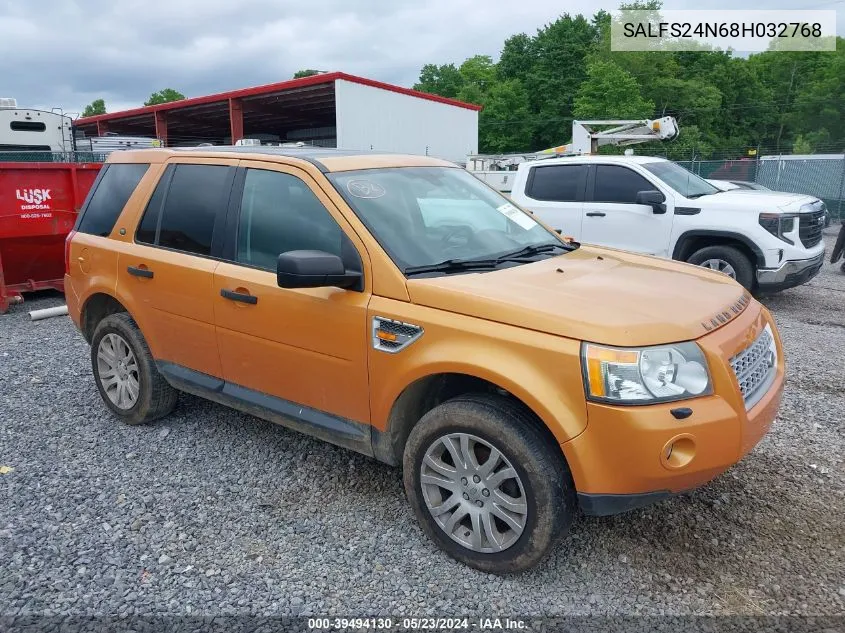 2008 Land Rover Lr2 Se VIN: SALFS24N68H032768 Lot: 39494130