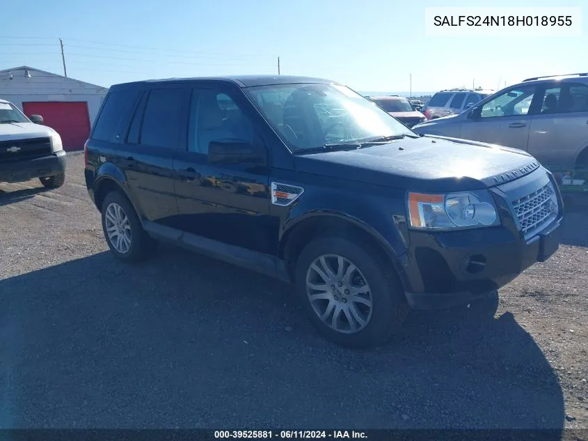 2008 Land Rover Lr2 Se VIN: SALFS24N18H018955 Lot: 39525881