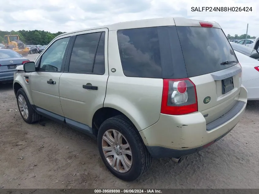 SALFP24N88H026424 2008 Land Rover Lr2 Se