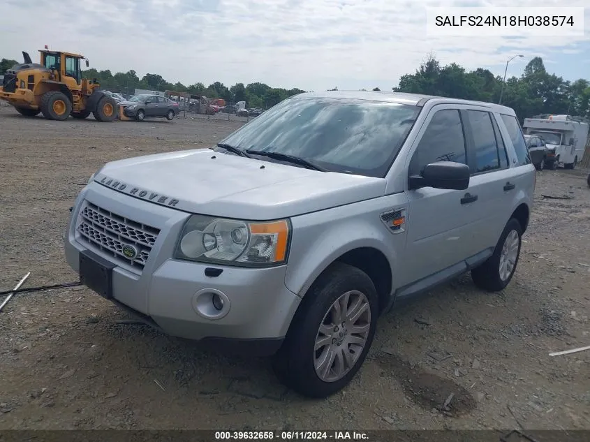 SALFS24N18H038574 2008 Land Rover Lr2 Se