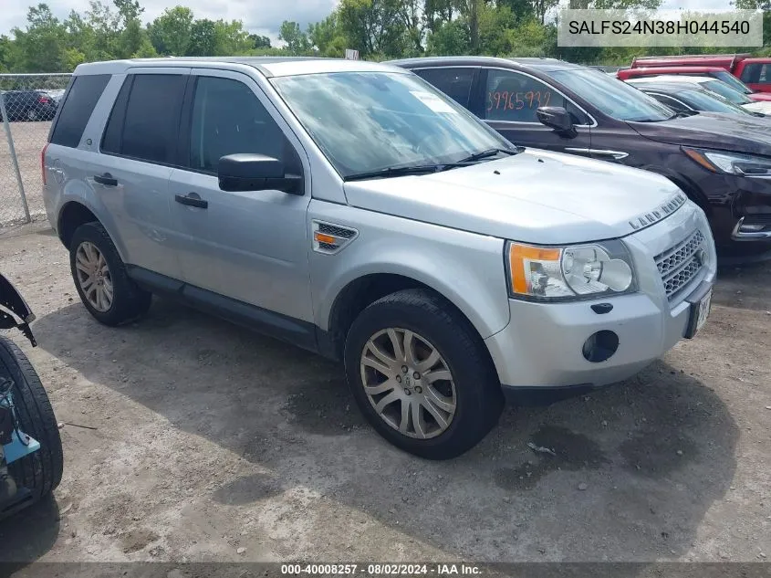 2008 Land Rover Lr2 Se VIN: SALFS24N38H044540 Lot: 40008257