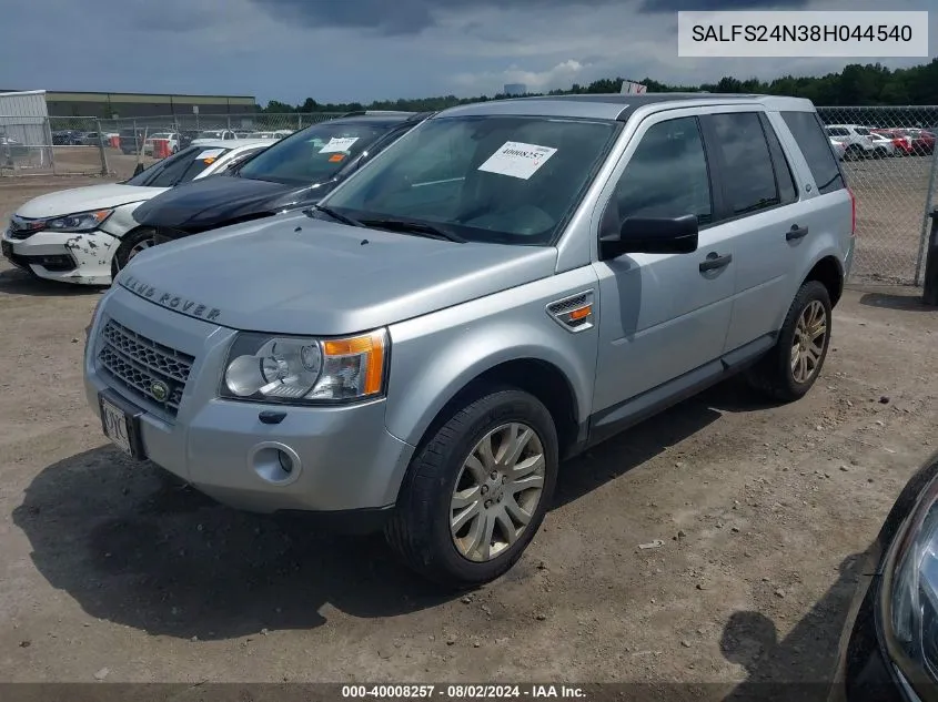 2008 Land Rover Lr2 Se VIN: SALFS24N38H044540 Lot: 40008257