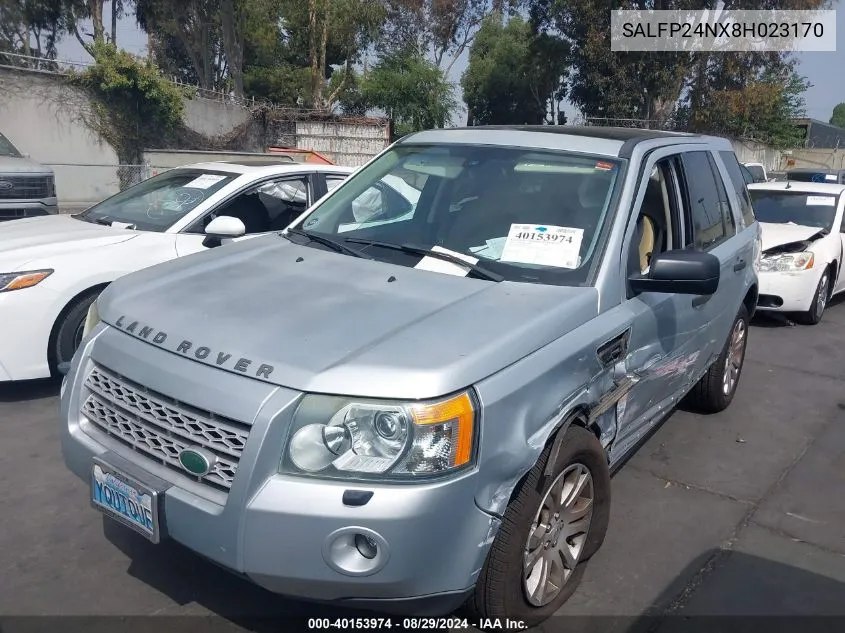 2008 Land Rover Lr2 Se VIN: SALFP24NX8H023170 Lot: 40153974