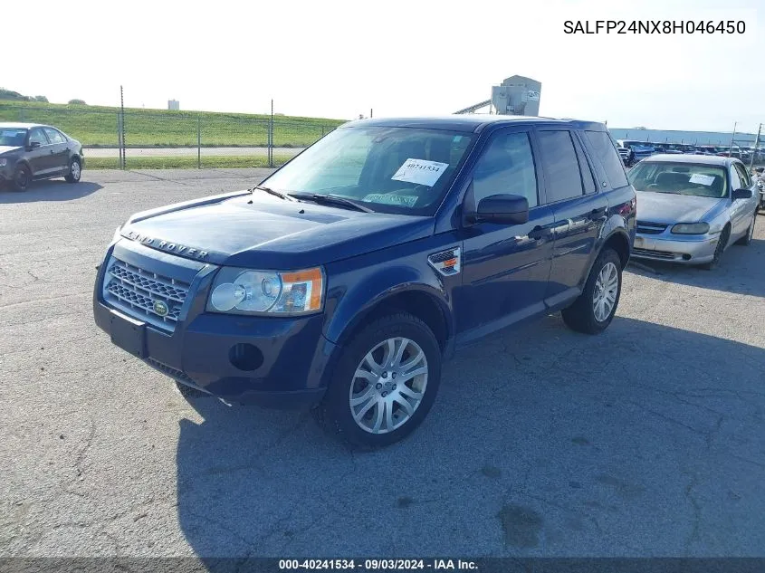 2008 Land Rover Lr2 Se VIN: SALFP24NX8H046450 Lot: 40241534