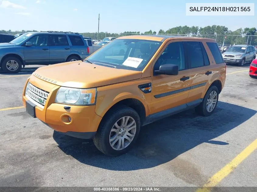 2008 Land Rover Lr2 Se VIN: SALFP24N18H021565 Lot: 40358386