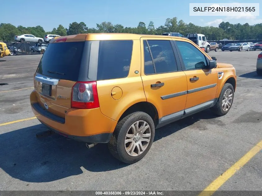 2008 Land Rover Lr2 Se VIN: SALFP24N18H021565 Lot: 40358386