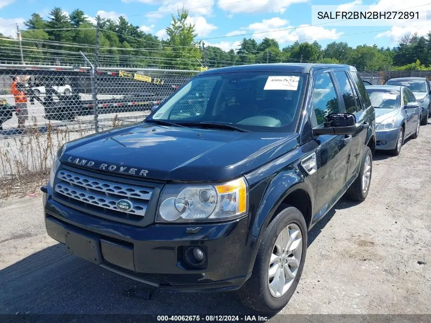 2011 Land Rover Lr2 VIN: SALFR2BN2BH272891 Lot: 40062675