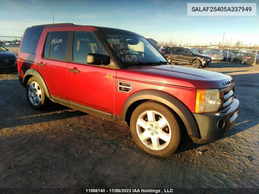 2005 Land Rover Lr3 Hse VIN: SALAF25405A337949 Lot: 11866140