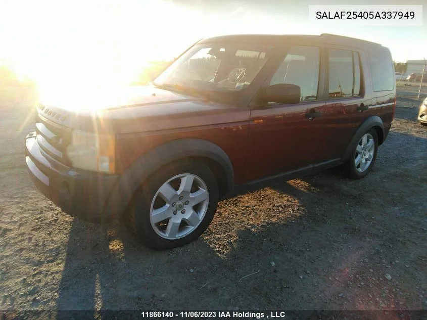 2005 Land Rover Lr3 Hse VIN: SALAF25405A337949 Lot: 11866140