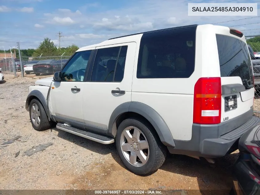 2005 Land Rover Lr3 VIN: SALAA25485A304910 Lot: 39766957