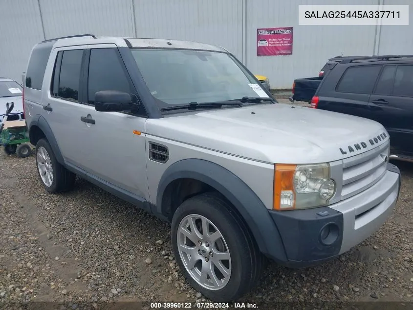 2005 Land Rover Lr3 Hse VIN: SALAG25445A337711 Lot: 39960122