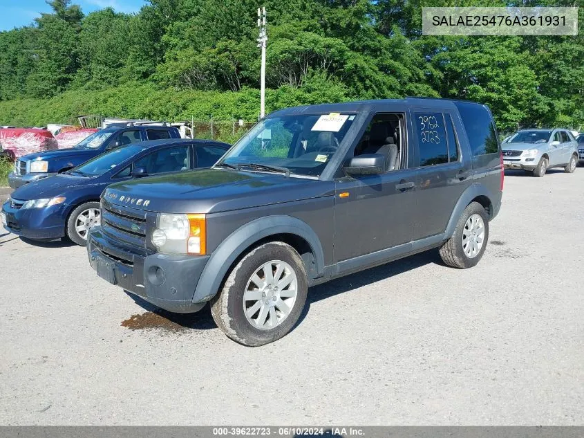 SALAE25476A361931 2006 Land Rover Lr3 V8 Se