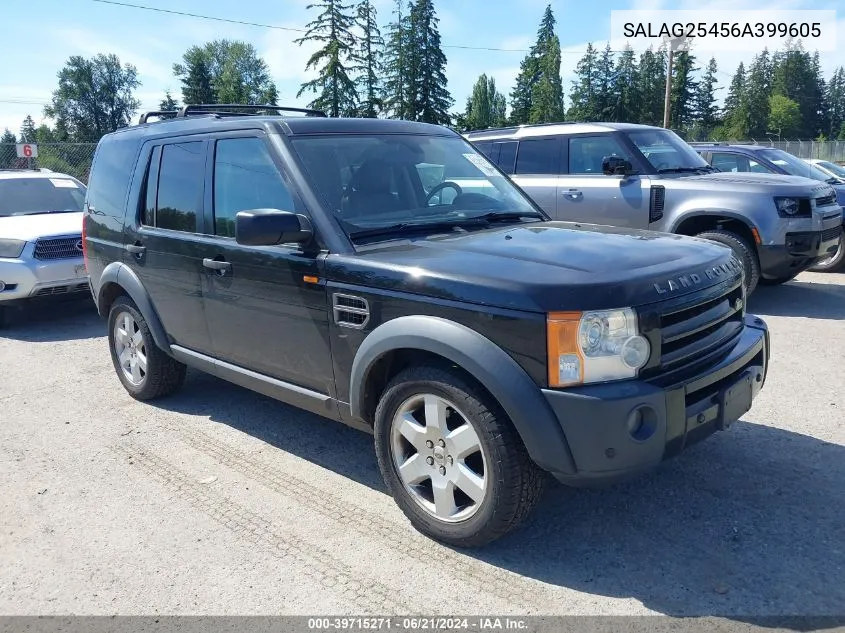 2006 Land Rover Lr3 V8 Hse VIN: SALAG25456A399605 Lot: 39715271