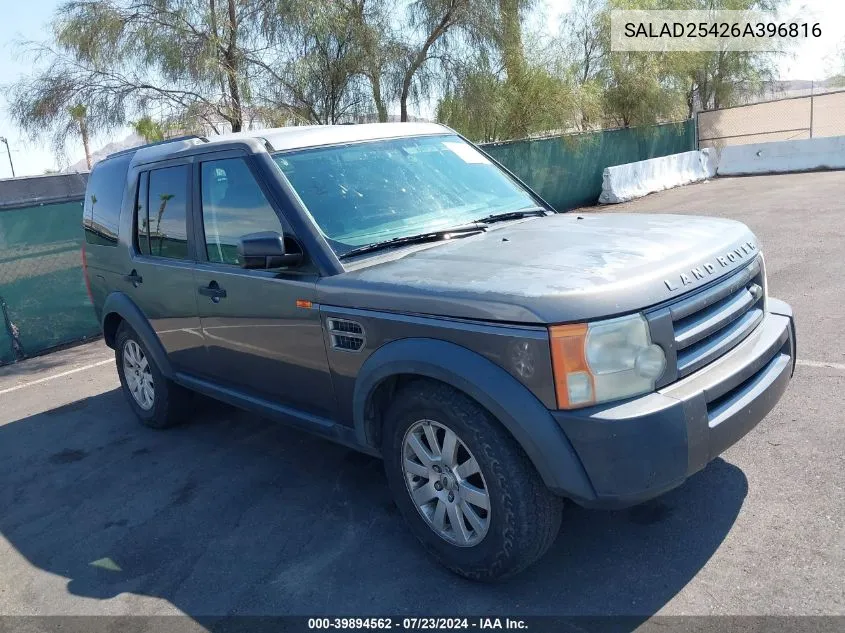 SALAD25426A396816 2006 Land Rover Lr3 V8 Se