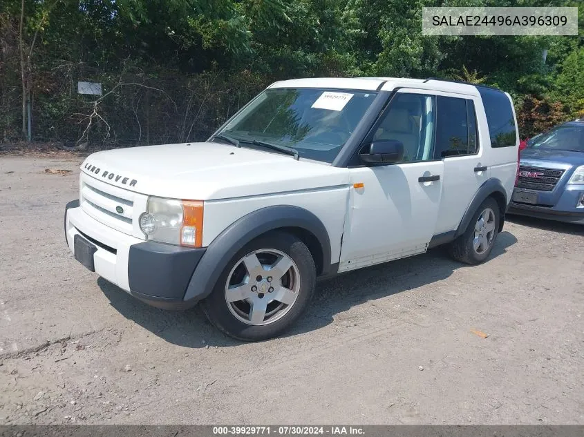 2006 Land Rover Lr3 V6 VIN: SALAE24496A396309 Lot: 39929771