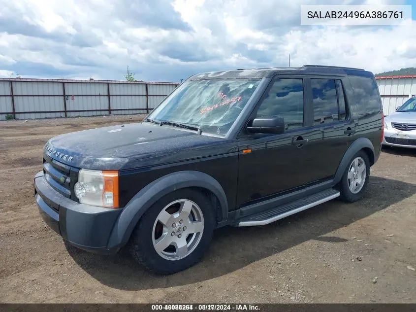 2006 Land Rover Lr3 V6 VIN: SALAB24496A386761 Lot: 40088264