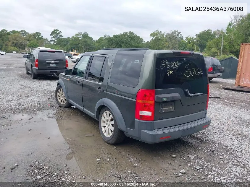 SALAD25436A376008 2006 Land Rover Lr3 V8 Se