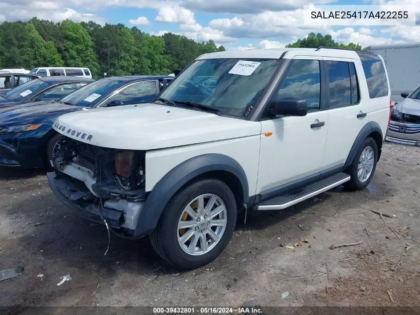 SALAE25417A422255 2007 Land Rover Lr3 V8 Se