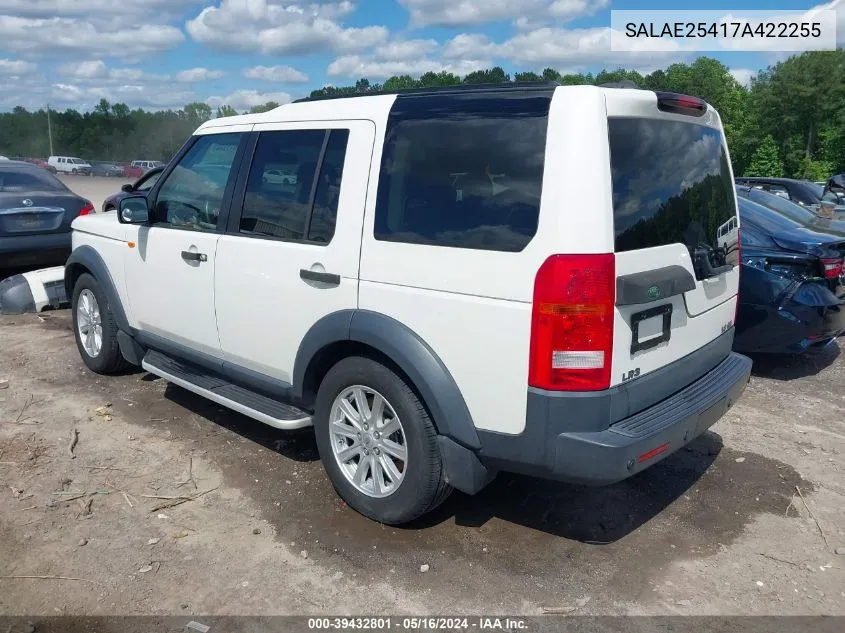 SALAE25417A422255 2007 Land Rover Lr3 V8 Se