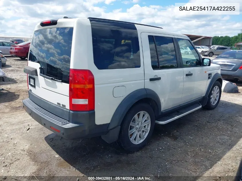 SALAE25417A422255 2007 Land Rover Lr3 V8 Se