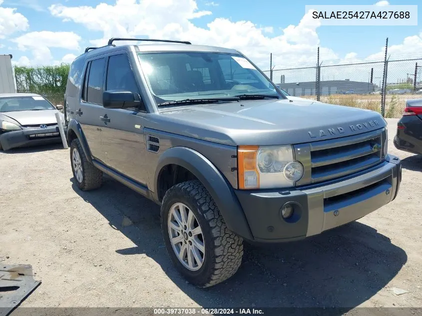 2007 Land Rover Lr3 Se VIN: SALAE25427A427688 Lot: 39737038