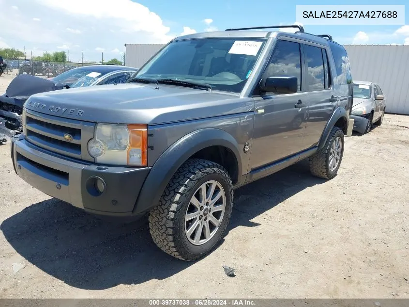 2007 Land Rover Lr3 Se VIN: SALAE25427A427688 Lot: 39737038