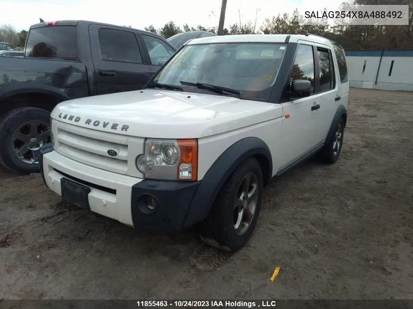 2008 Land Rover Lr3 Hse VIN: SALAG254X8A488492 Lot: 11855463