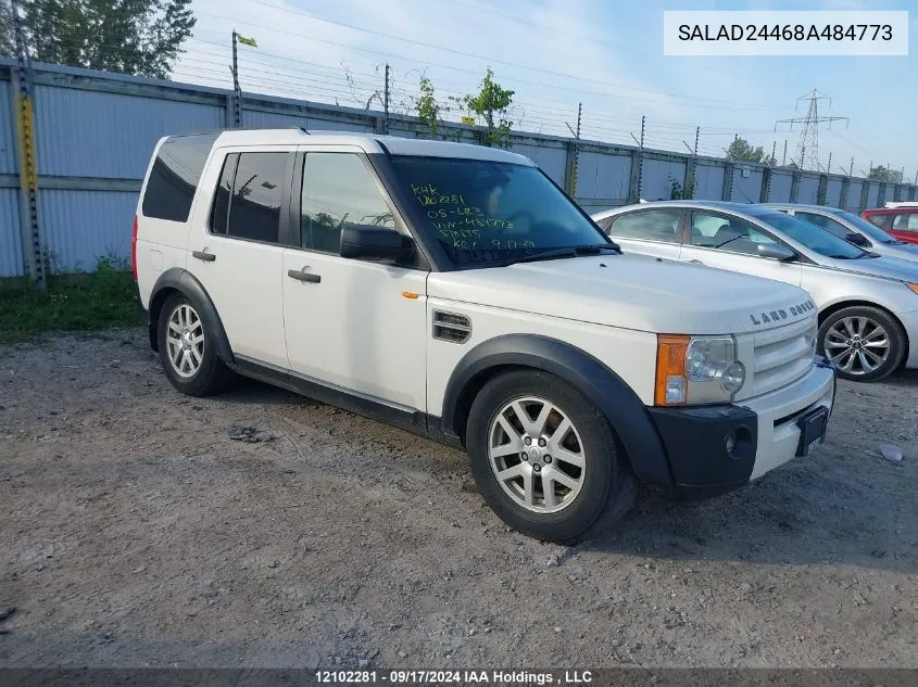 2008 Land Rover Lr3 VIN: SALAD24468A484773 Lot: 12102281