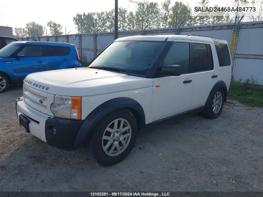 2008 Land Rover Lr3 VIN: SALAD24468A484773 Lot: 12102281