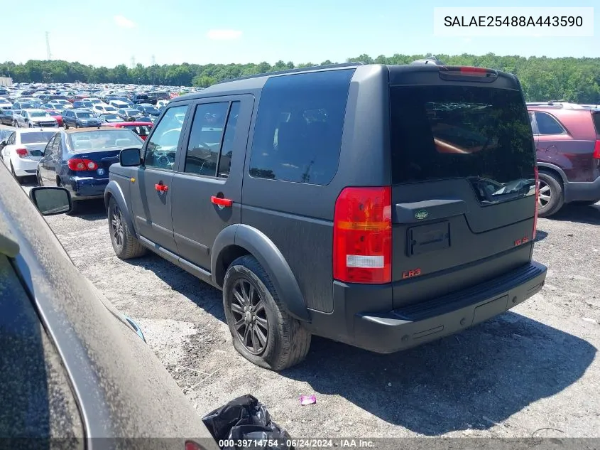 SALAE25488A443590 2008 Land Rover Lr3 Se