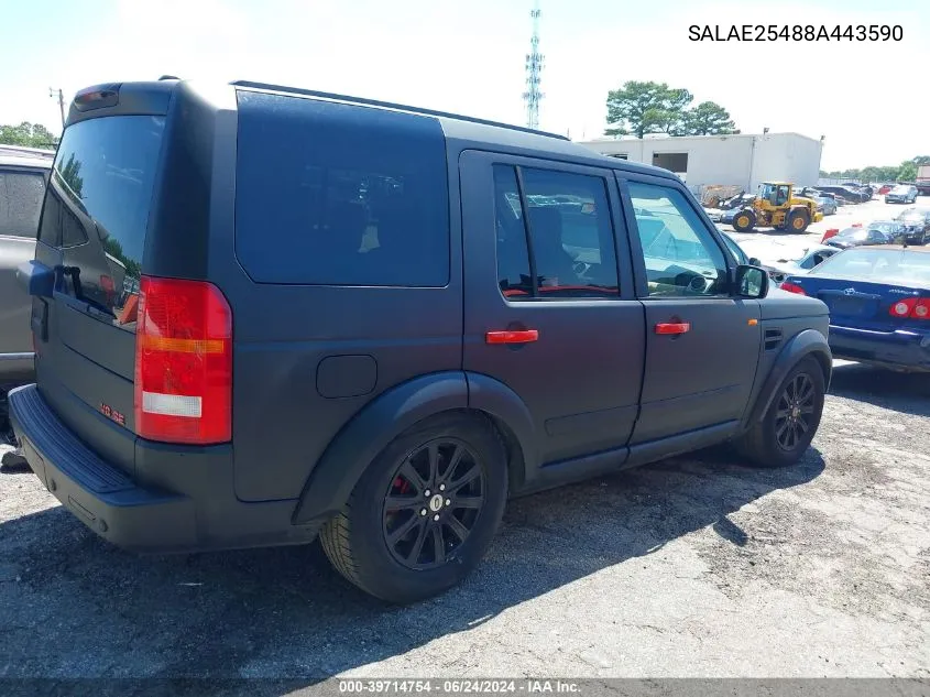 SALAE25488A443590 2008 Land Rover Lr3 Se