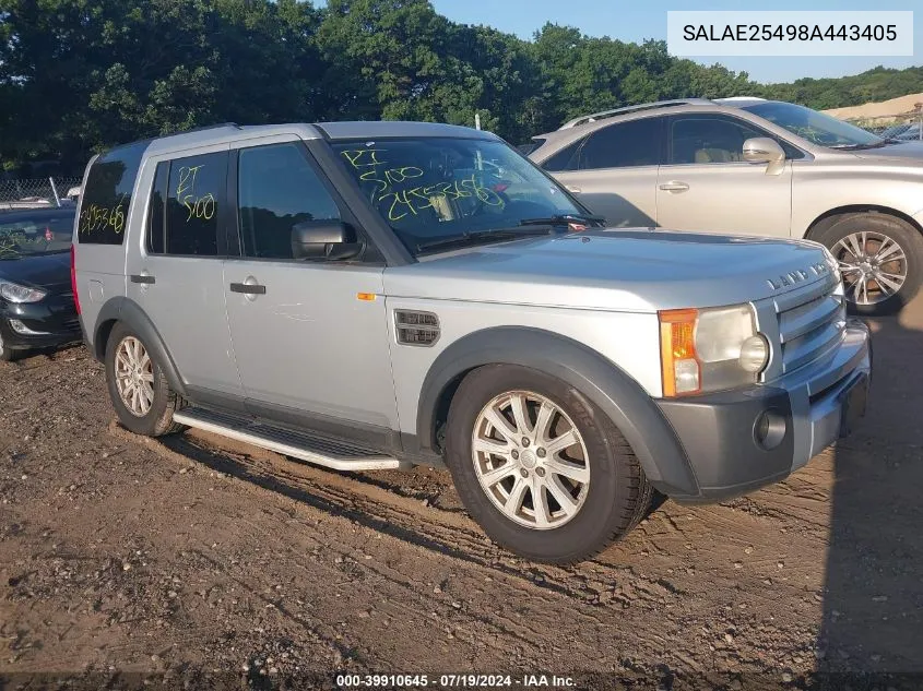 SALAE25498A443405 2008 Land Rover Lr3 V8 Se