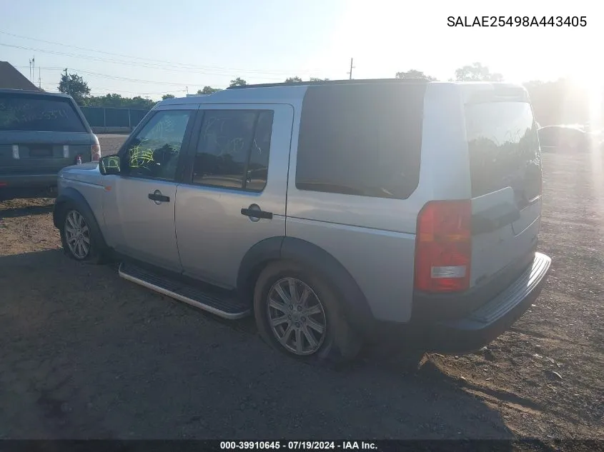 SALAE25498A443405 2008 Land Rover Lr3 V8 Se