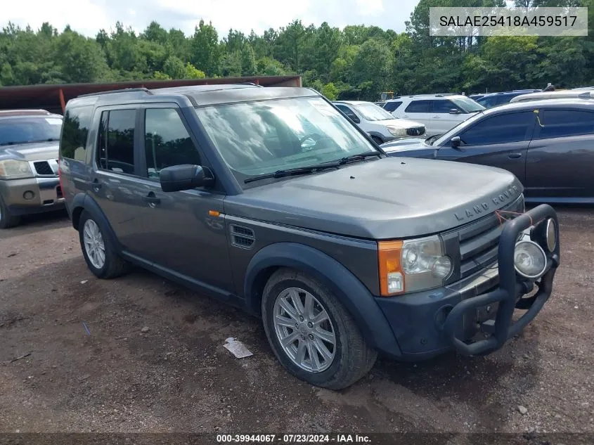 2008 Land Rover Lr3 V8 Se VIN: SALAE25418A459517 Lot: 39944067