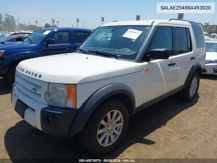 2008 Land Rover Lr3 V8 Se VIN: SALAE25488A493020 Lot: 40079079