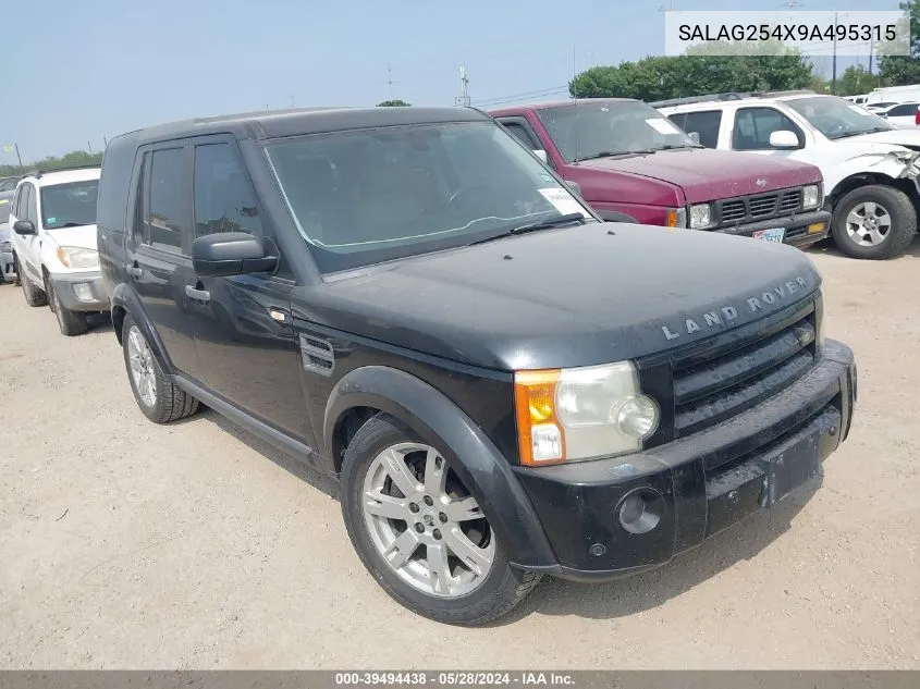 2009 Land Rover Lr3 VIN: SALAG254X9A495315 Lot: 39494438