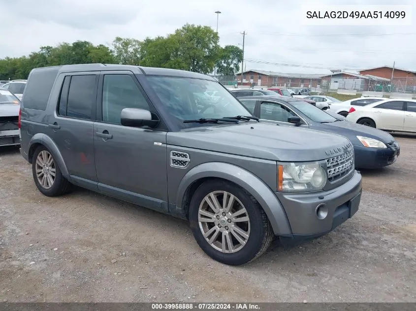 2010 Land Rover Lr4 Hse VIN: SALAG2D49AA514099 Lot: 39958888