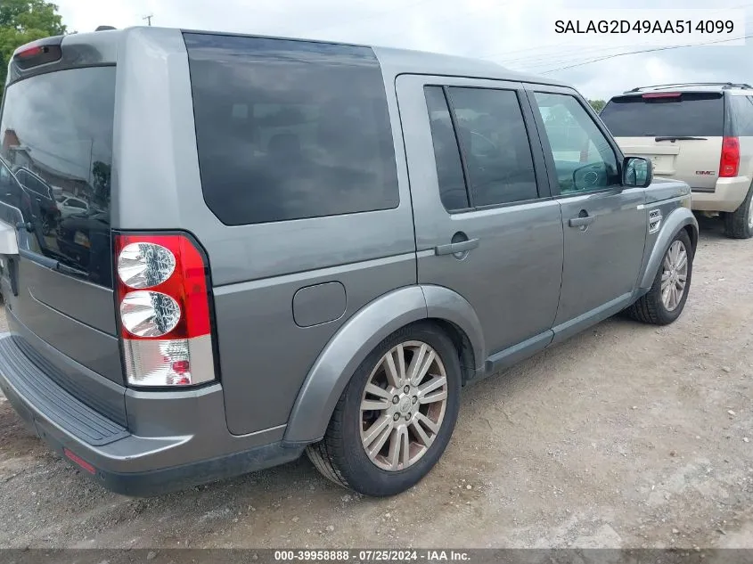 SALAG2D49AA514099 2010 Land Rover Lr4 Hse