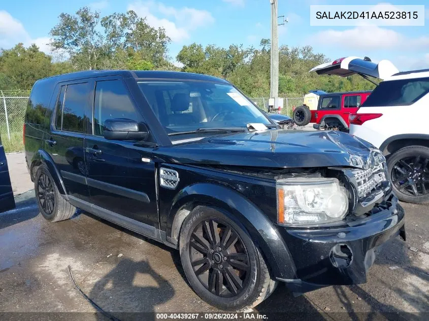 2010 Land Rover Lr4 Hse Luxury VIN: SALAK2D41AA523815 Lot: 40439267