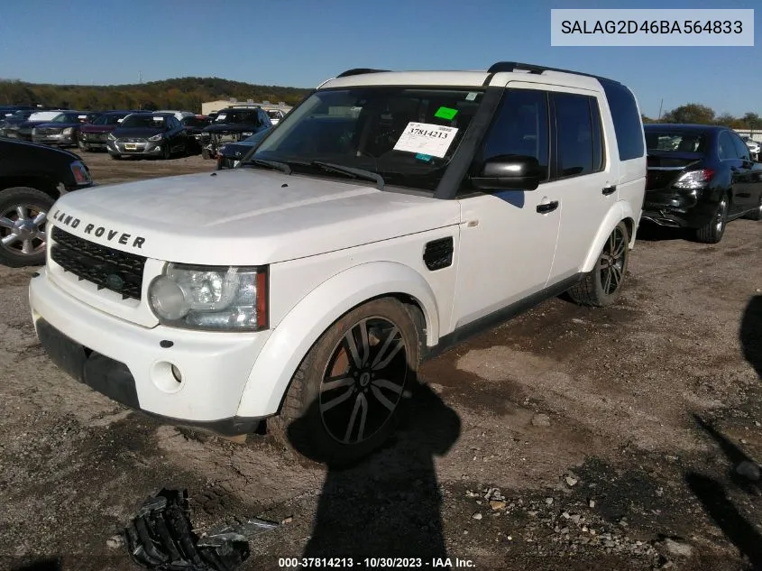 2011 Land Rover Lr4 Hse VIN: SALAG2D46BA564833 Lot: 37814213