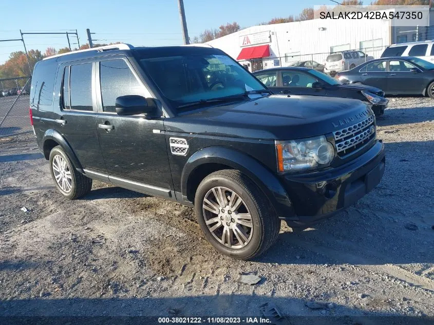 2011 Land Rover Lr4 Lux VIN: SALAK2D42BA547350 Lot: 38021222