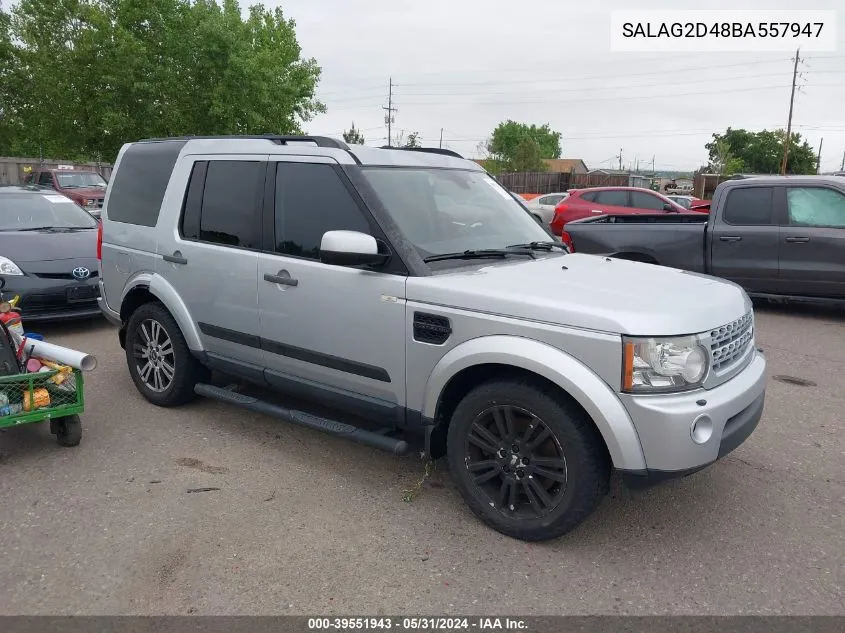 2011 Land Rover Lr4 VIN: SALAG2D48BA557947 Lot: 39551943