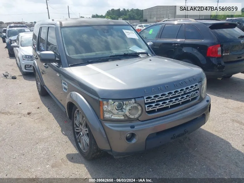 2011 Land Rover Lr4 Hse Luxury VIN: SALAK2D47BA569859 Lot: 39562658