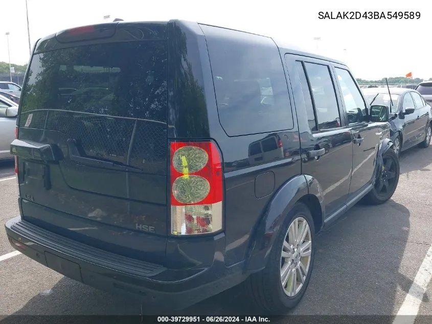 SALAK2D43BA549589 2011 Land Rover Lr4